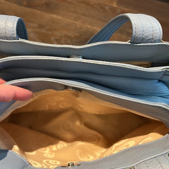 Light Blue Leather Brighton Purse with bow - Picture 4 of 6